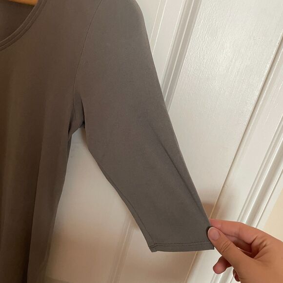 Eileen Fisher 100% Silk Half Sleeve Slip Dress XXS Minimalist Capsule Natural - Picture 7 of 9